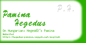 pamina hegedus business card